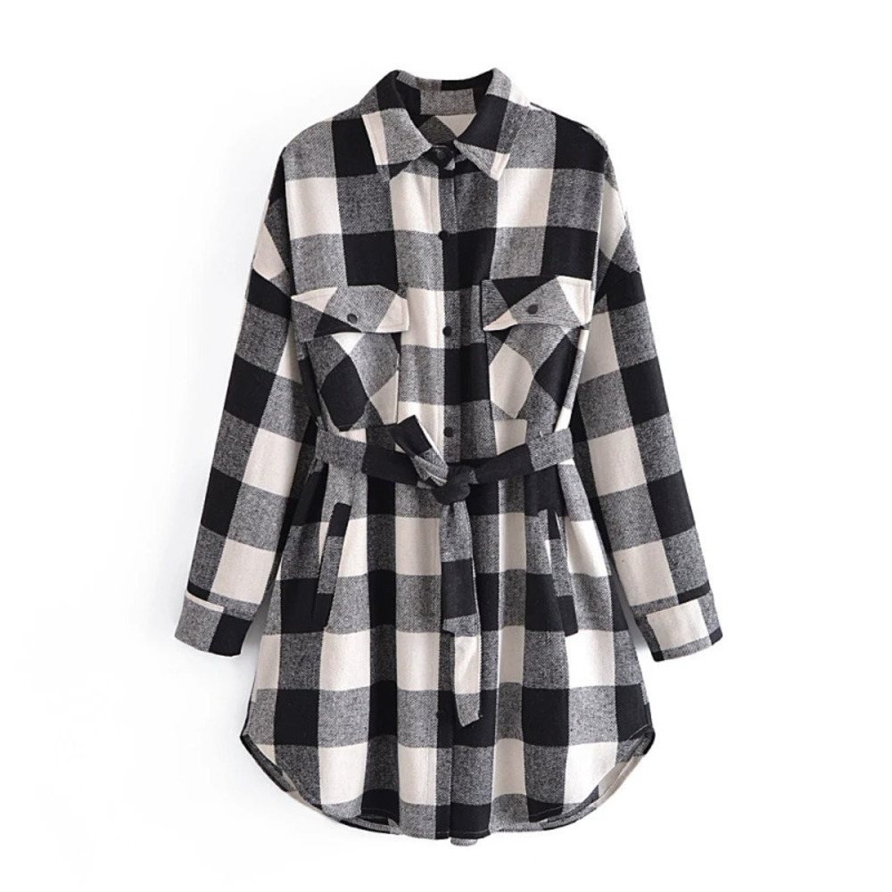 Plaid Wool Shirt Jacket